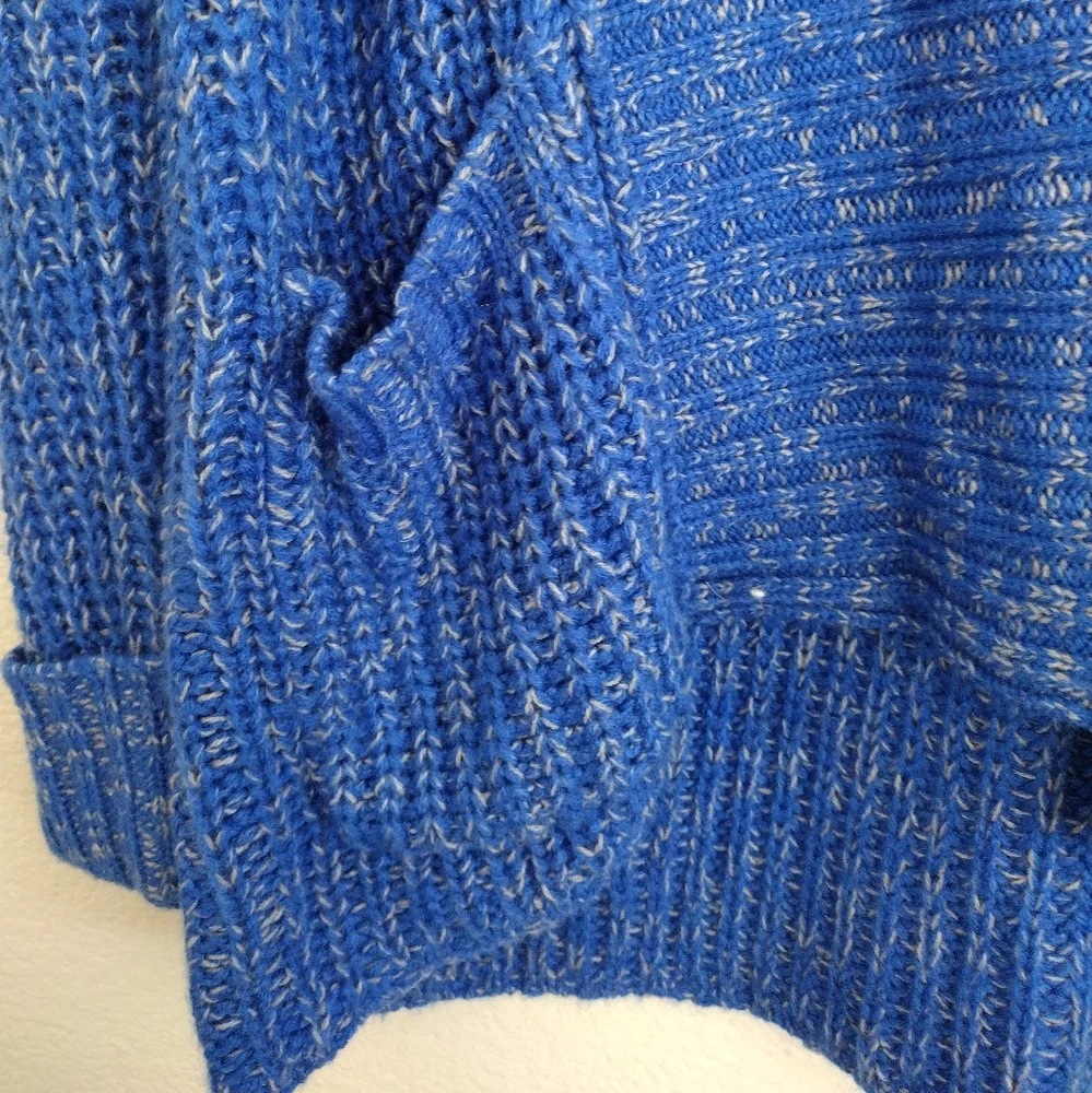 Michael Stars Bright Royal Blue Cream Open Cardigan Sweater With Pockets